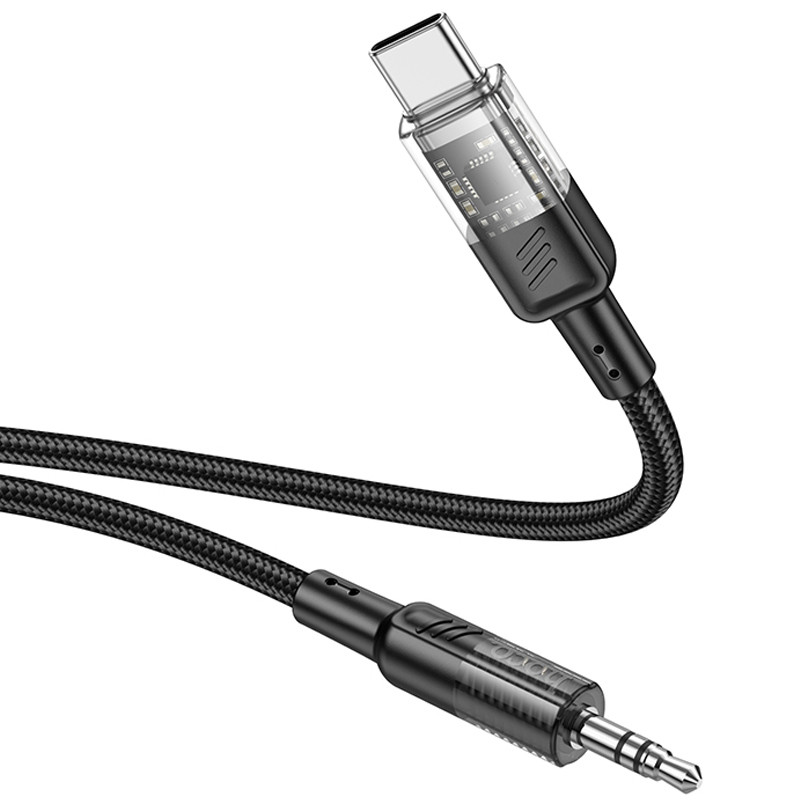 Аудіо кабель Aux Hoco UPA27 Spirit transparent (Type-C to AUX 3.5mm) (1.2m) дивитися фото №2