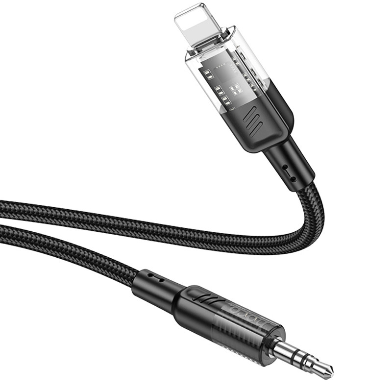 Аудіо кабель Aux Hoco UPA27 Spirit transparent (Lightning to AUX 3.5mm) (1.2m) дивитися фото №3