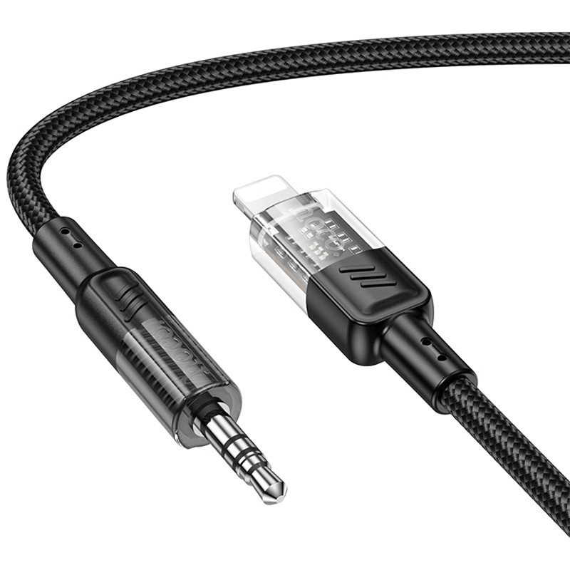 Аудіо кабель Aux Hoco UPA27 Spirit transparent (Lightning to AUX 3.5mm) (1.2m) дивитися фото №4