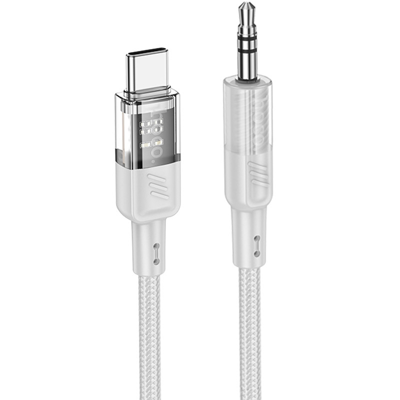 Аудіо кабель Aux Hoco UPA27 Spirit transparent (Type-C to AUX 3.5mm) (1.2m) дивитися фото №1