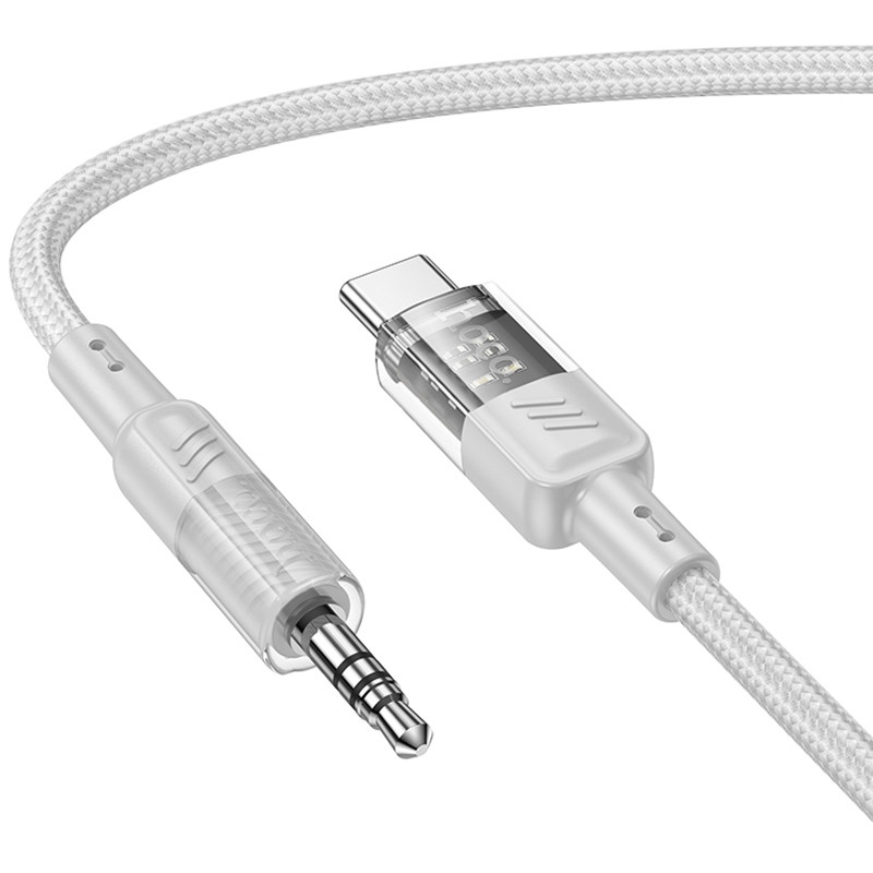 Аудіо кабель Aux Hoco UPA27 Spirit transparent (Type-C to AUX 3.5mm) (1.2m) дивитися фото №3