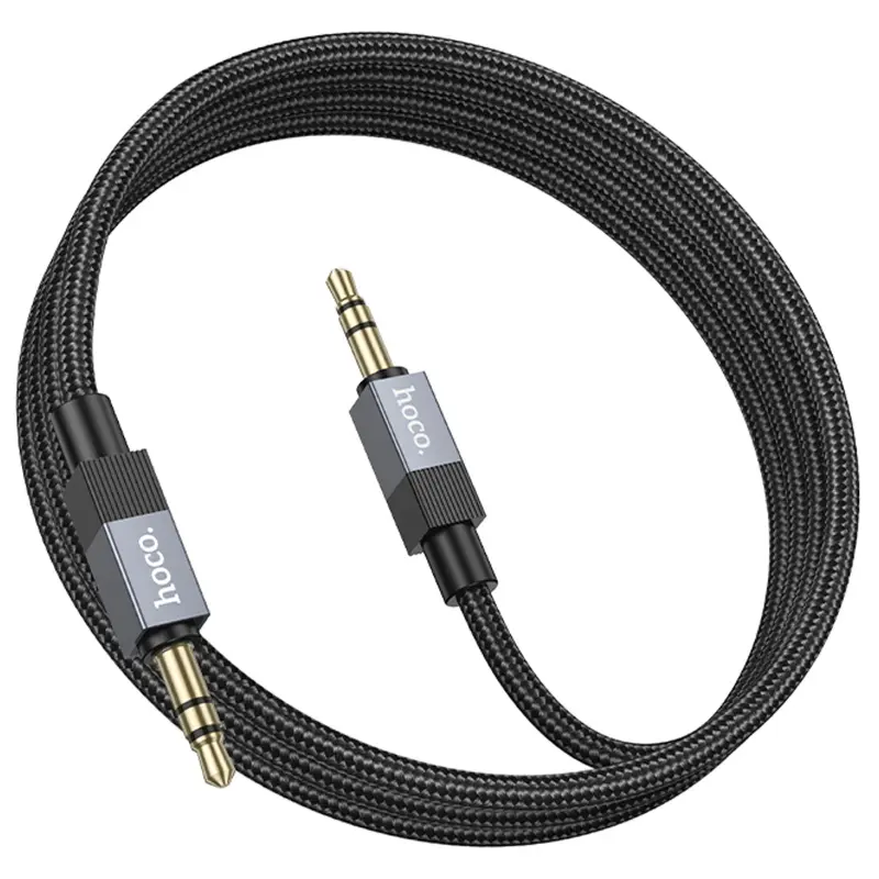 Аудио кабель Aux Hoco UPA32 Clever (1m), Black 2, купить оптом с доставкой