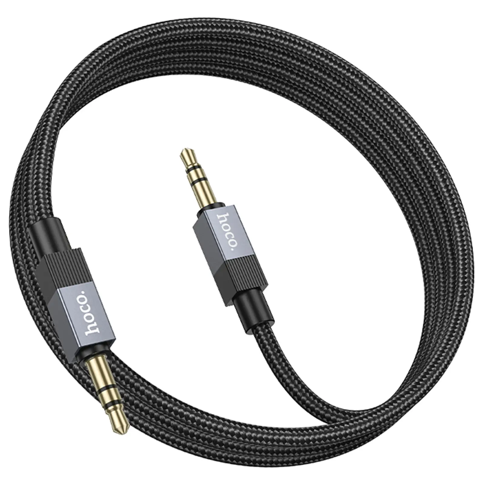 Аудио кабель Aux Hoco UPA32 Clever (1m), Black 2, купить оптом с доставкой