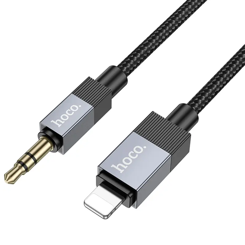 Аудио кабель Aux Hoco UPA32A Clever digital (Lightning to AUX 3.5mm) (1m), Black 1, купить оптом с доставкой