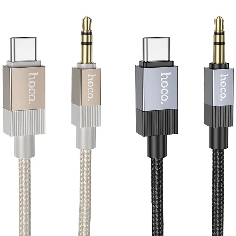 Аудио кабель Aux Hoco UPA32B Clever digital (Type-C to AUX 3.5mm) (1m), купить оптом с доставкой