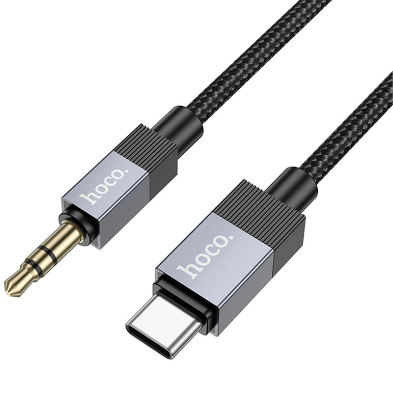 Аудіо кабель Aux Hoco UPA32B Clever digital (Type-C to AUX 3.5mm) (1m) на малюнкі №2