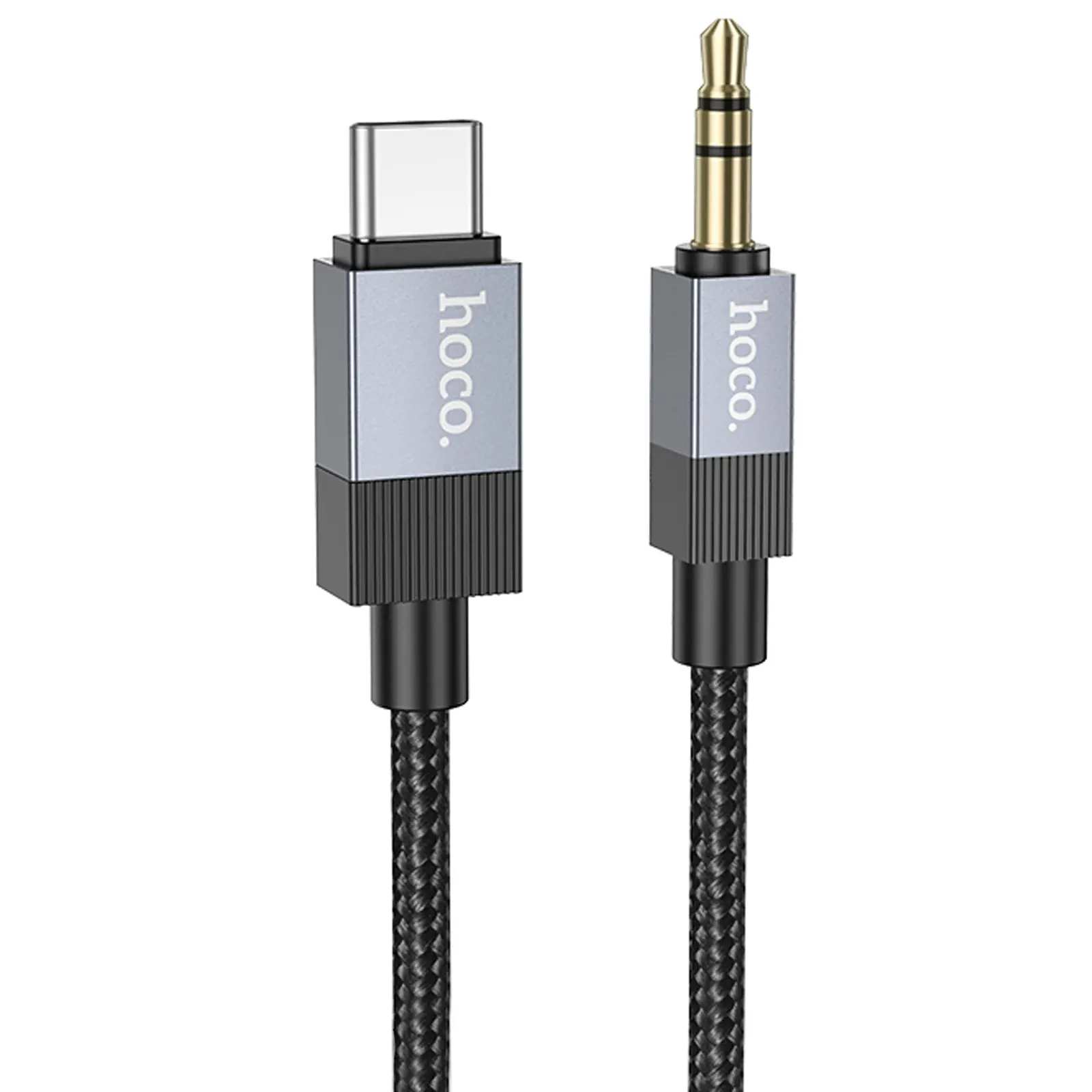 Аудио кабель Aux Hoco UPA32B Clever digital (Type-C to AUX 3.5mm) (1m), Black, купить оптом с доставкой