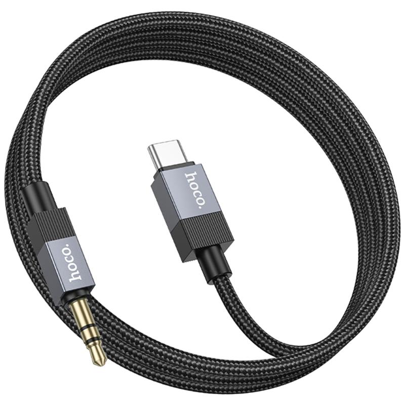 Аудіо кабель Aux Hoco UPA32B Clever digital (Type-C to AUX 3.5mm) (1m) на малюнкі №4