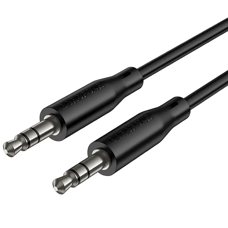 Аудіо кабель Aux Borofone BL26 Standard (1m), Black 1, купити оптом з доставкою