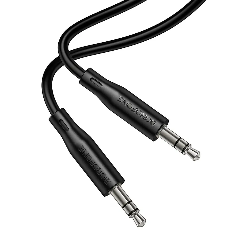 Аудіо кабель Aux Borofone BL26 Standard (1m), Black 3, купити оптом з доставкою