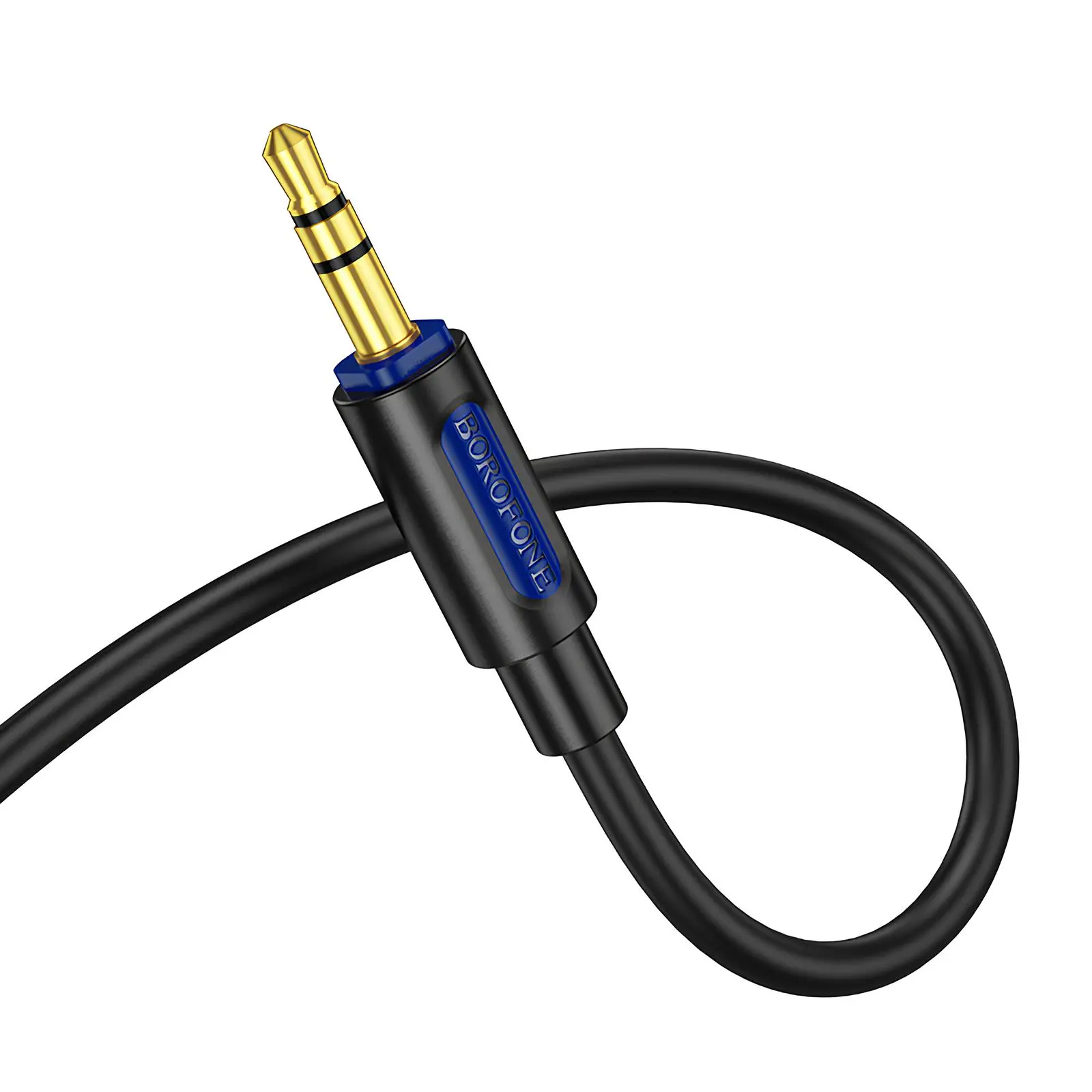 Аудио кабель Aux Borofone BL20 True sound silicone (1m), Black 2, купить оптом с доставкой