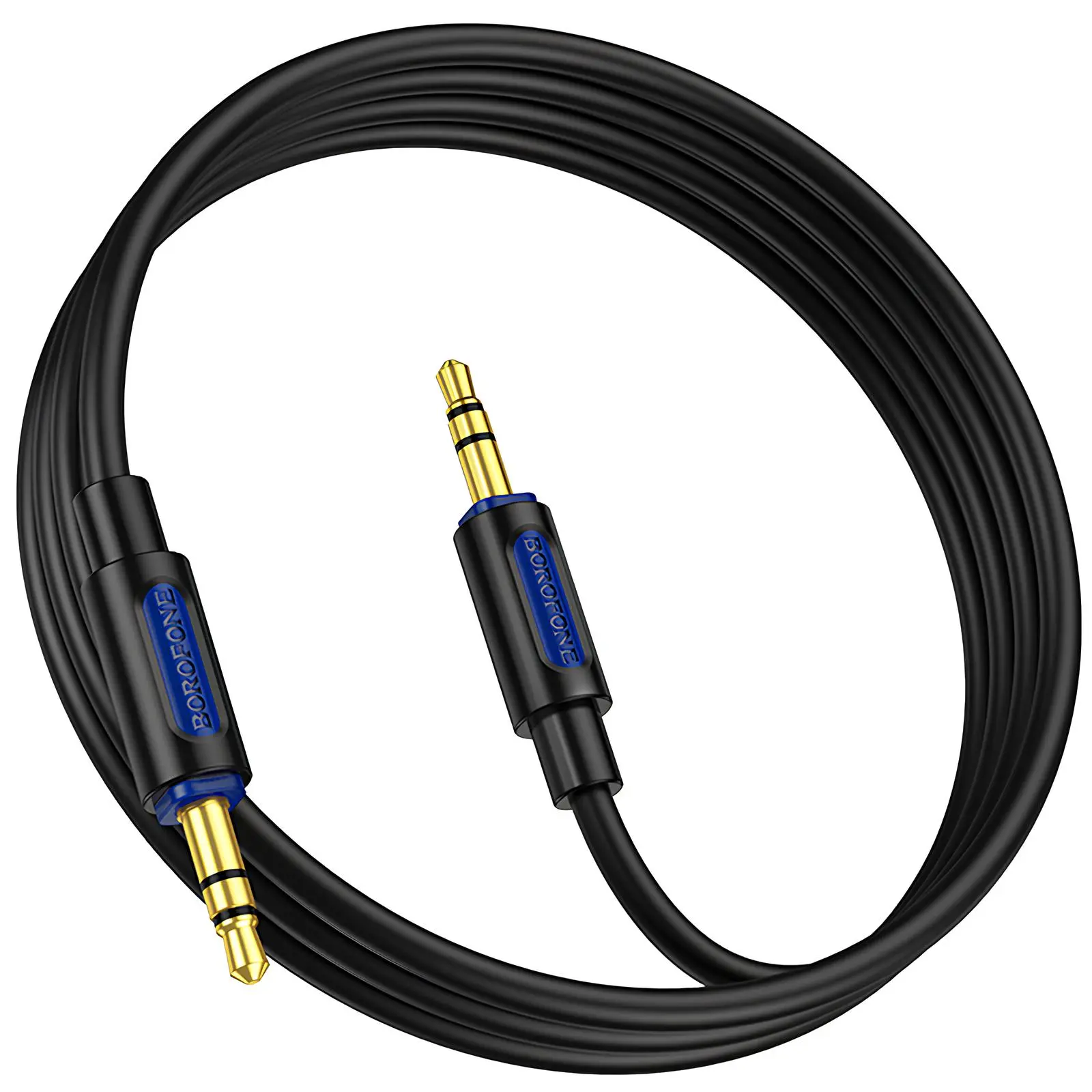 Аудио кабель Aux Borofone BL20 True sound silicone (1m), Black 3, купить оптом с доставкой