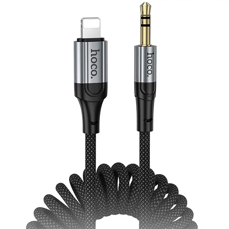 Аудио кабель Aux Hoco UPA33A Nuevo (Lightning to AUX 3.5mm) (1.5m), Black, купить оптом с доставкой