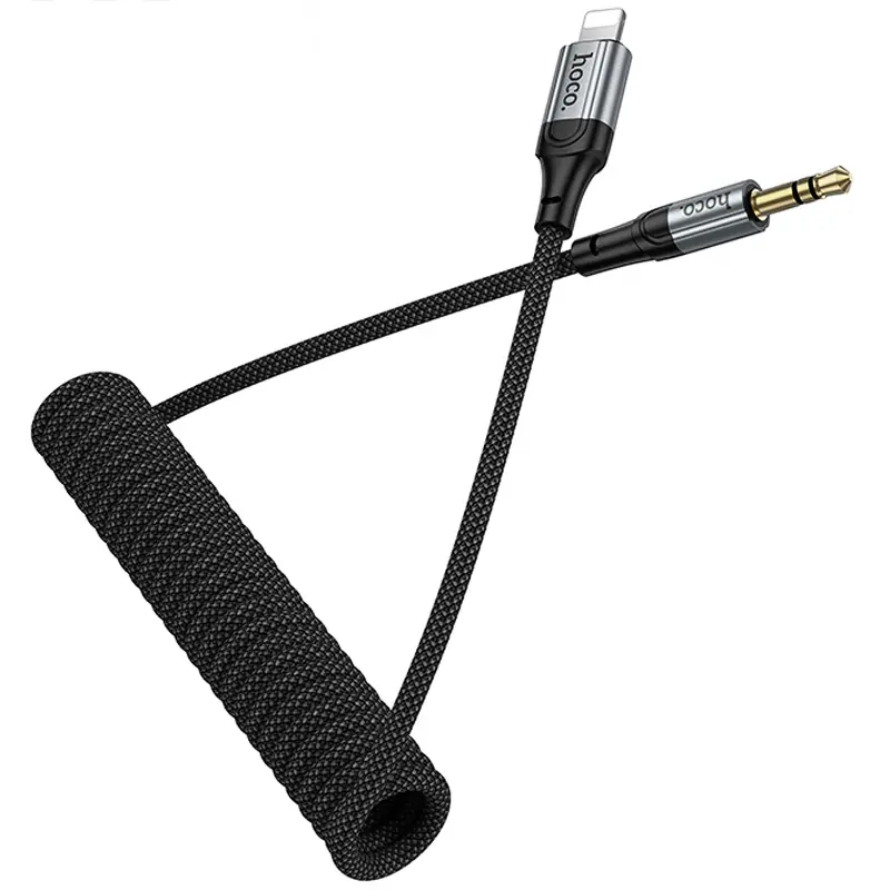 Аудио кабель Aux Hoco UPA33A Nuevo (Lightning to AUX 3.5mm) (1.5m), Black 2, купить оптом с доставкой