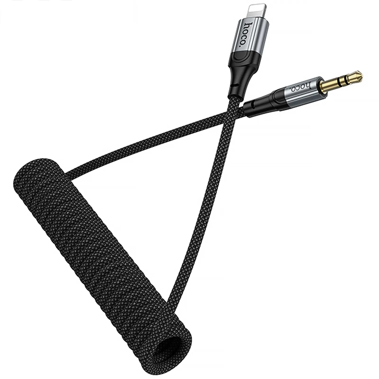 Аудио кабель Aux Hoco UPA33A Nuevo (Lightning to AUX 3.5mm) (1.5m), Black 2, купить оптом с доставкой