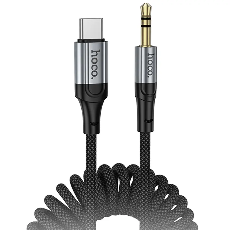 Аудио кабель Aux Hoco UPA33B Nuevo (Type-C to AUX 3.5mm) (1.5m), Black, купить оптом с доставкой