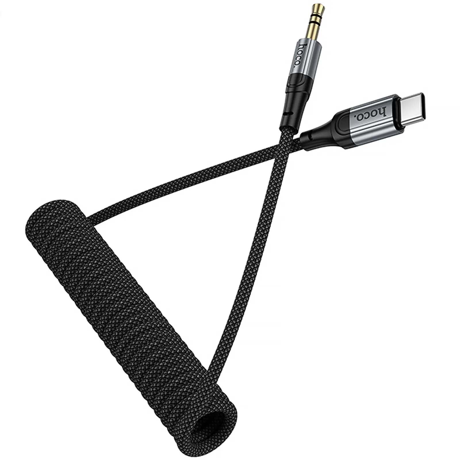 Аудио кабель Aux Hoco UPA33B Nuevo (Type-C to AUX 3.5mm) (1.5m), Black 1, купить оптом с доставкой