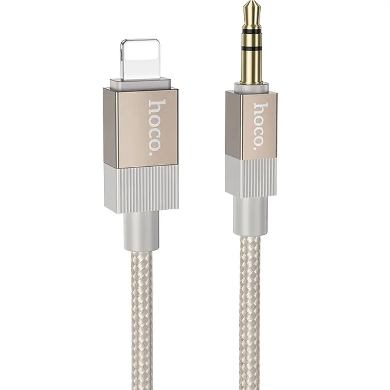 Аудио кабель Aux Hoco UPA32A Clever digital (Lightning to AUX 3.5mm) (1m), Gold, купить оптом с доставкой