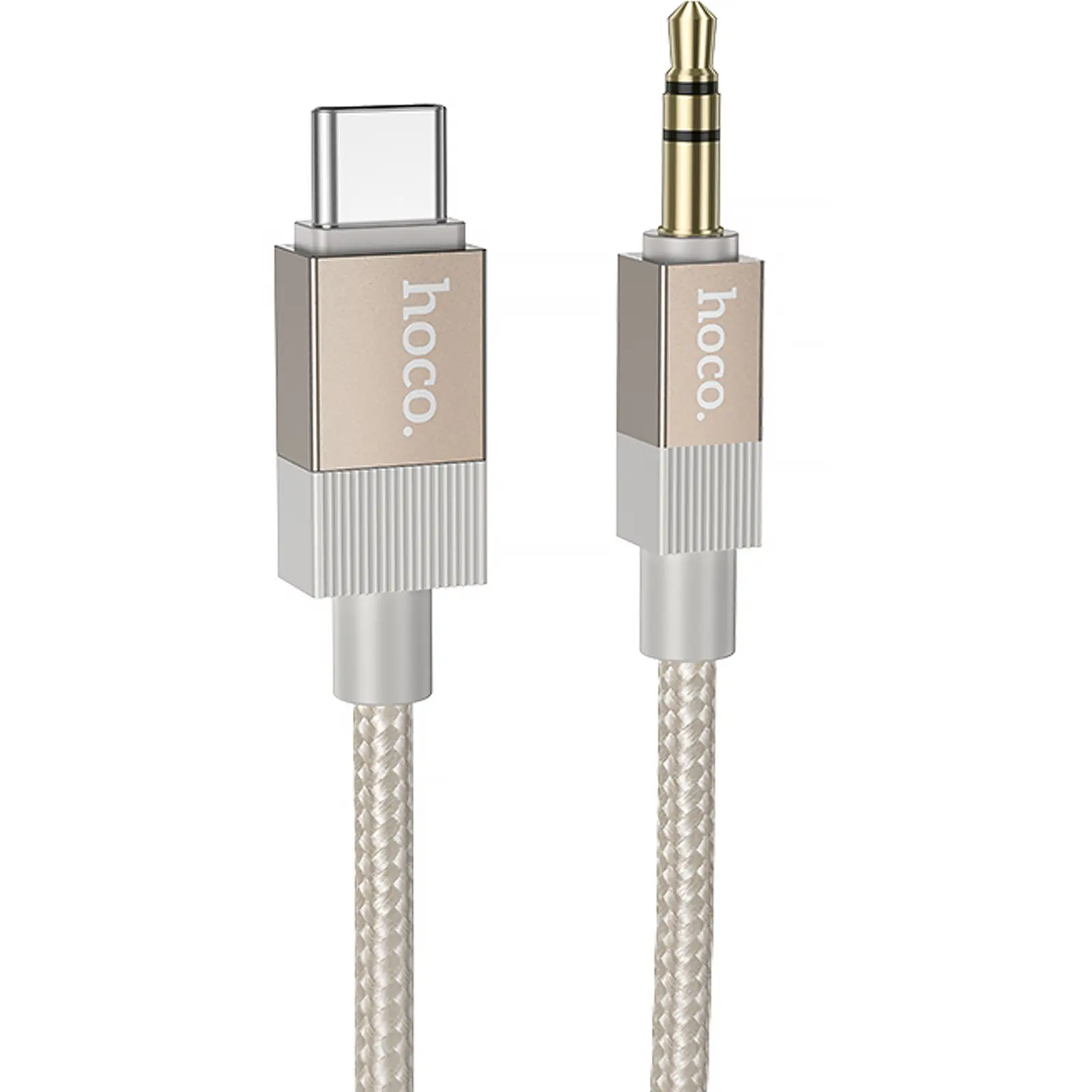 Аудио кабель Aux Hoco UPA32B Clever digital (Type-C to AUX 3.5mm) (1m), Gold, купить оптом с доставкой