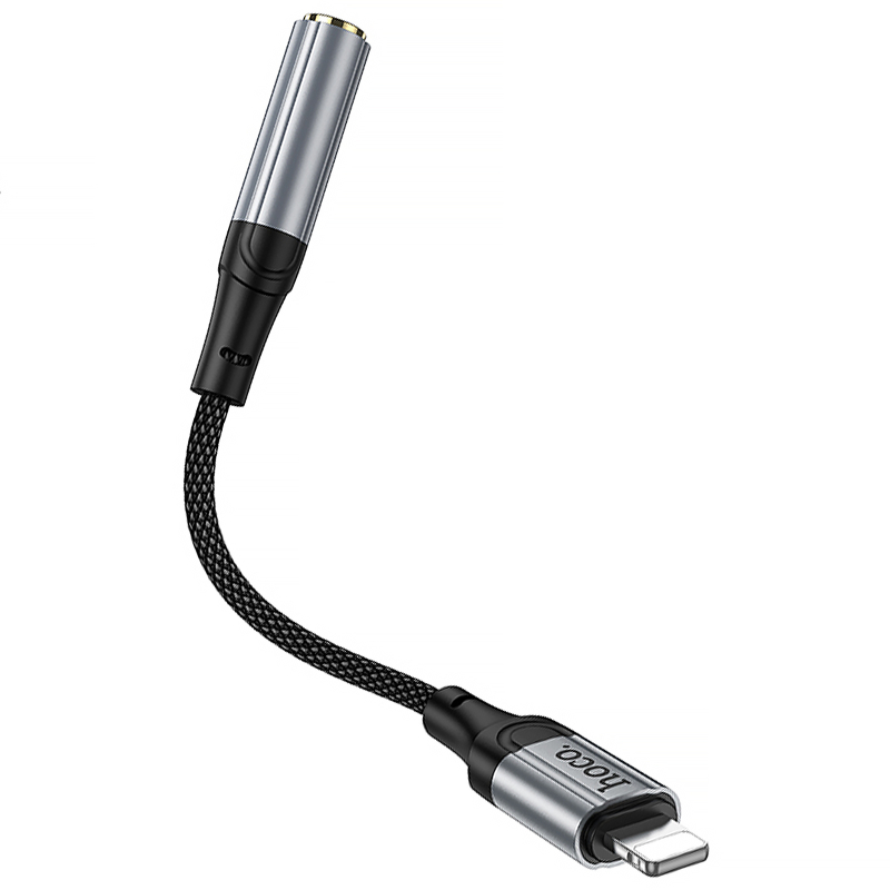 Аудио кабель Aux Hoco LS36A Fresh 3.5mm to Lightning (0.12m) на картинке №4