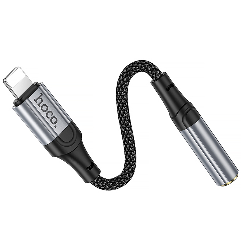 Аудио кабель Aux Hoco LS36A Fresh 3.5mm to Lightning (0.12m) на картинке №5