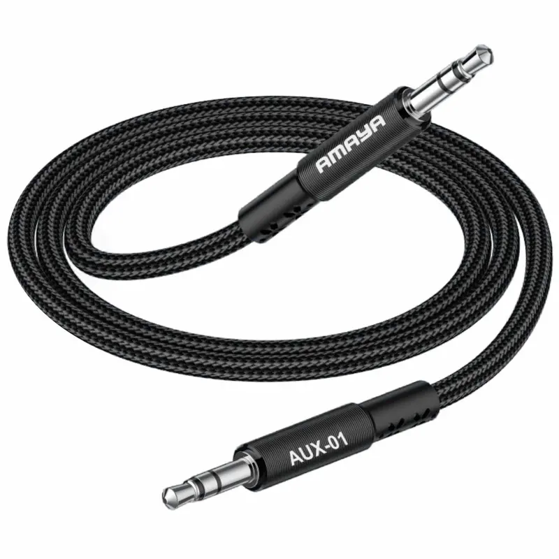 Аудіо кабель Aux Amaya AUX-01 (1m), Black, купити оптом з доставкою