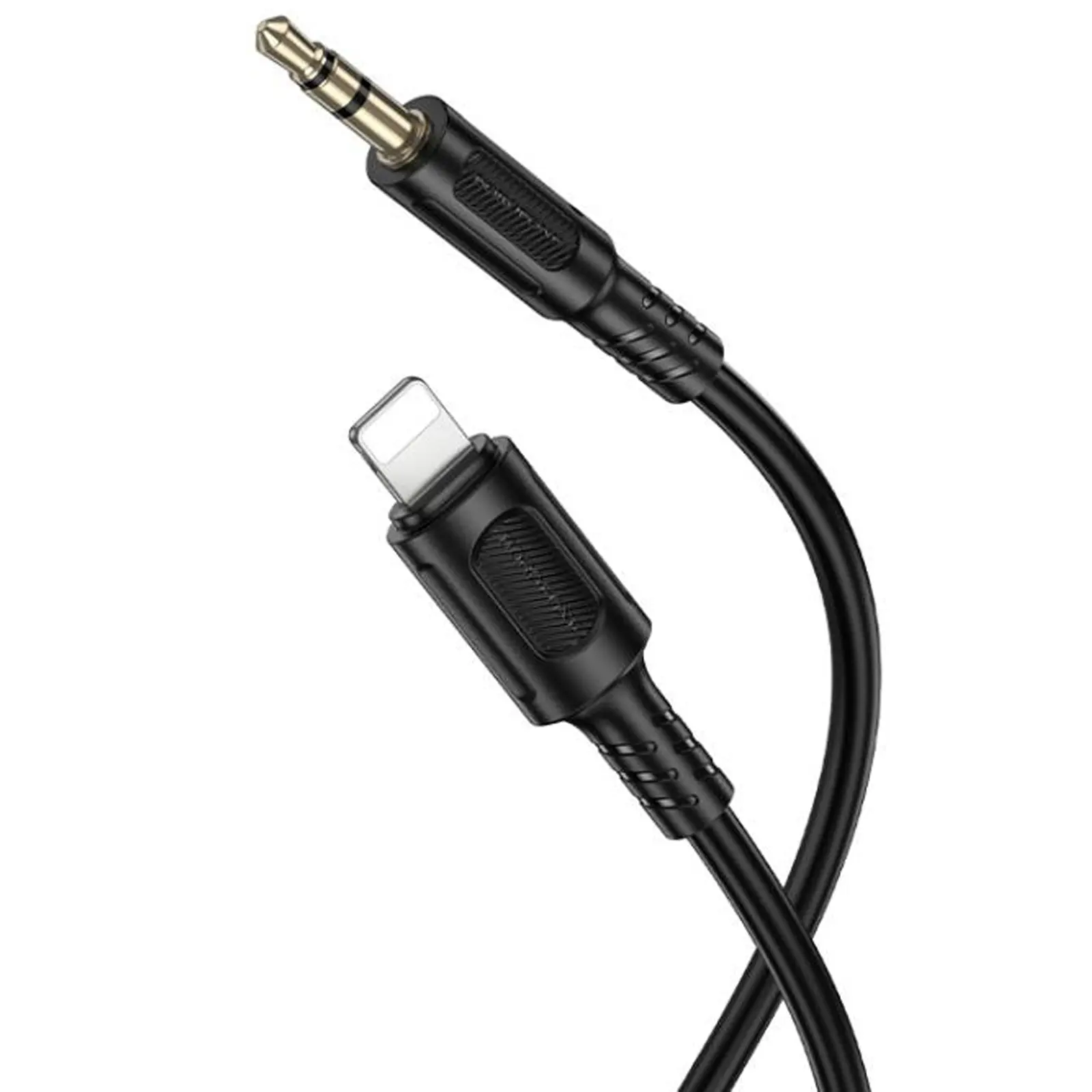 Аудіо кабель Aux Borofone BL25A Nice (Lightning to AUX 3.5mm) (1m), Black 1, купити оптом з доставкою