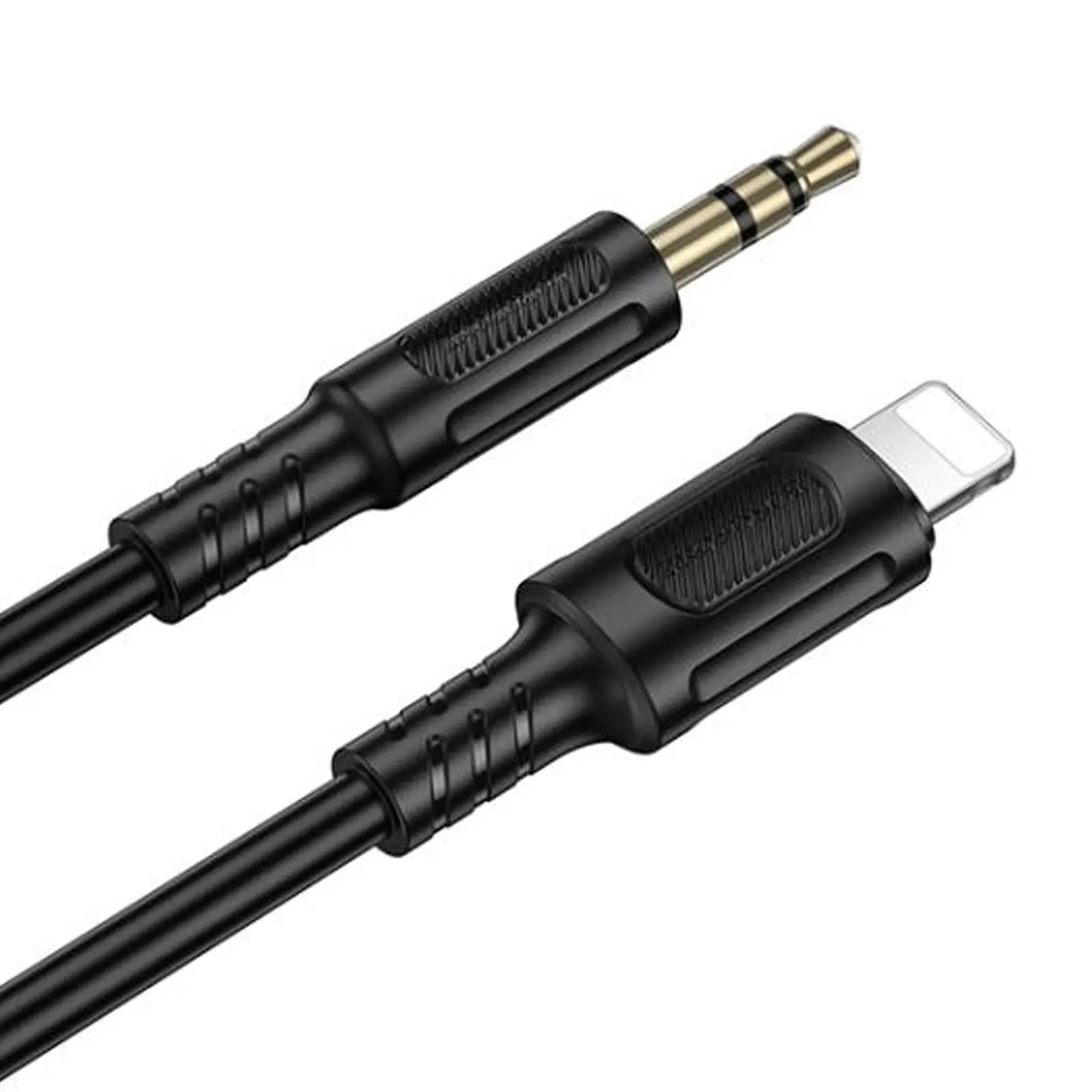 Аудіо кабель Aux Borofone BL25A Nice (Lightning to AUX 3.5mm) (1m), Black 3, купити оптом з доставкою