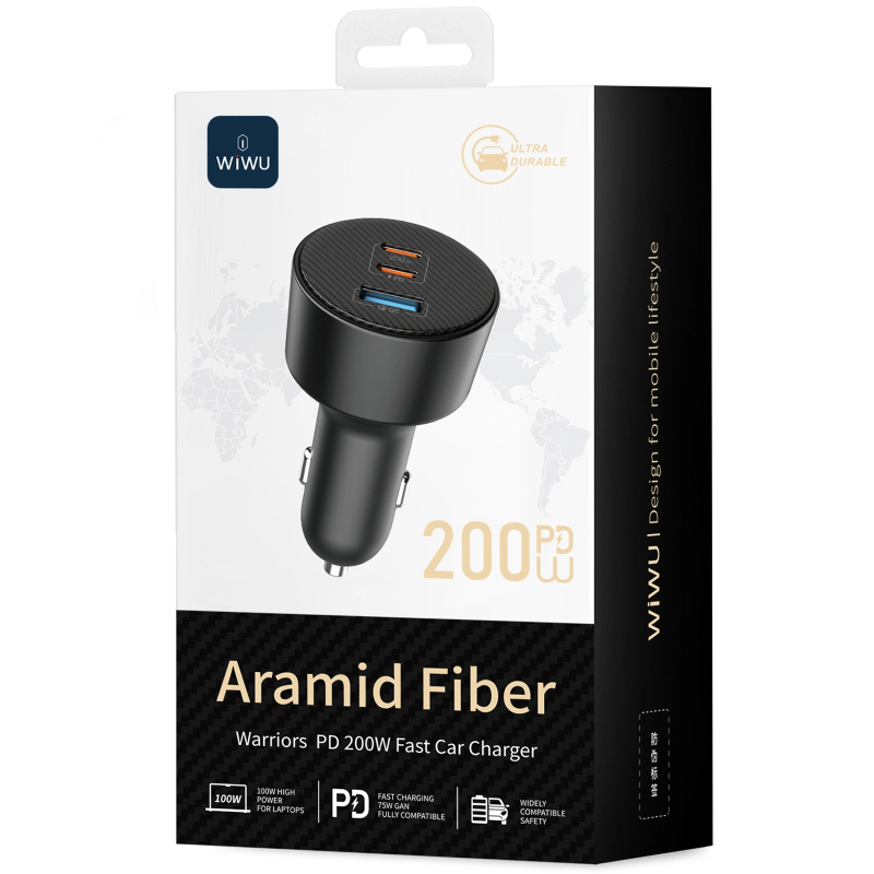 АЗП WIWU CC026 Warriors PD200W+QC3.0 (1USB-A/2C) на малюнкі №2