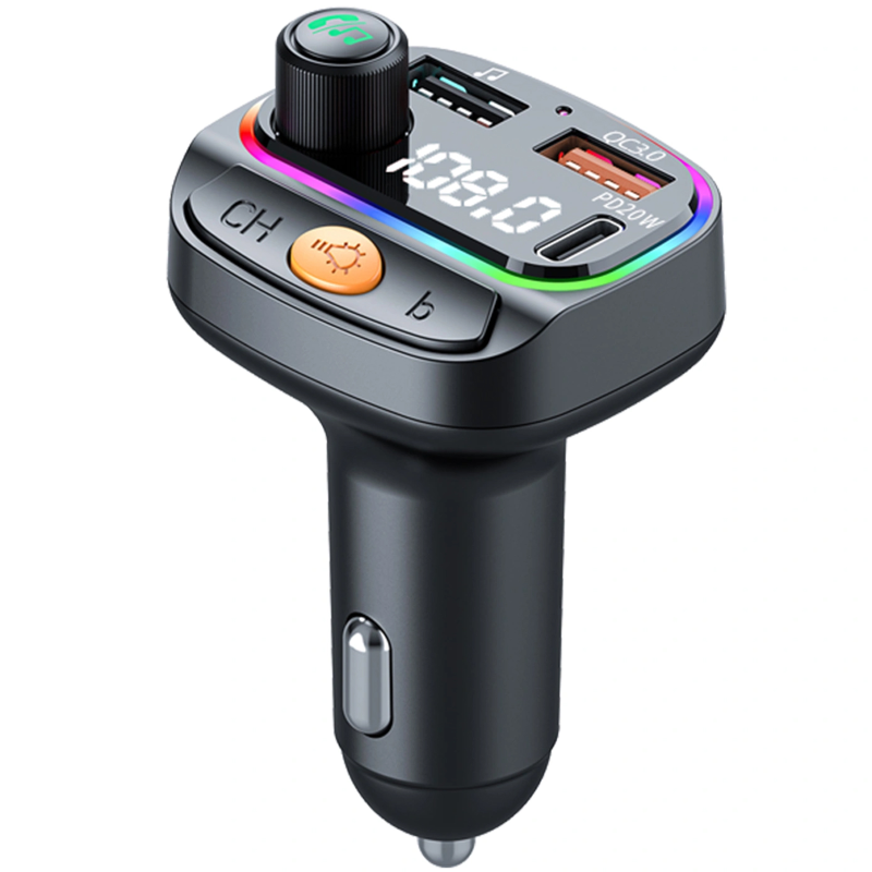 АЗУ FM модулятор WIWU QC031 MP3 Car PD20W+QC3.0 (2USB-A/1C), Black, купить оптом с доставкой