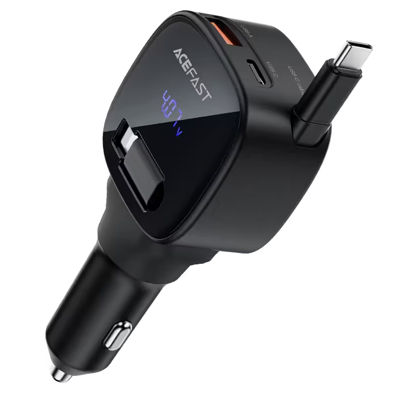АЗУ Acefast B17 PD30W+QC3.0 total 95W (1USB-A/1C) with retractable cable Type-C, купить оптом с доставкой