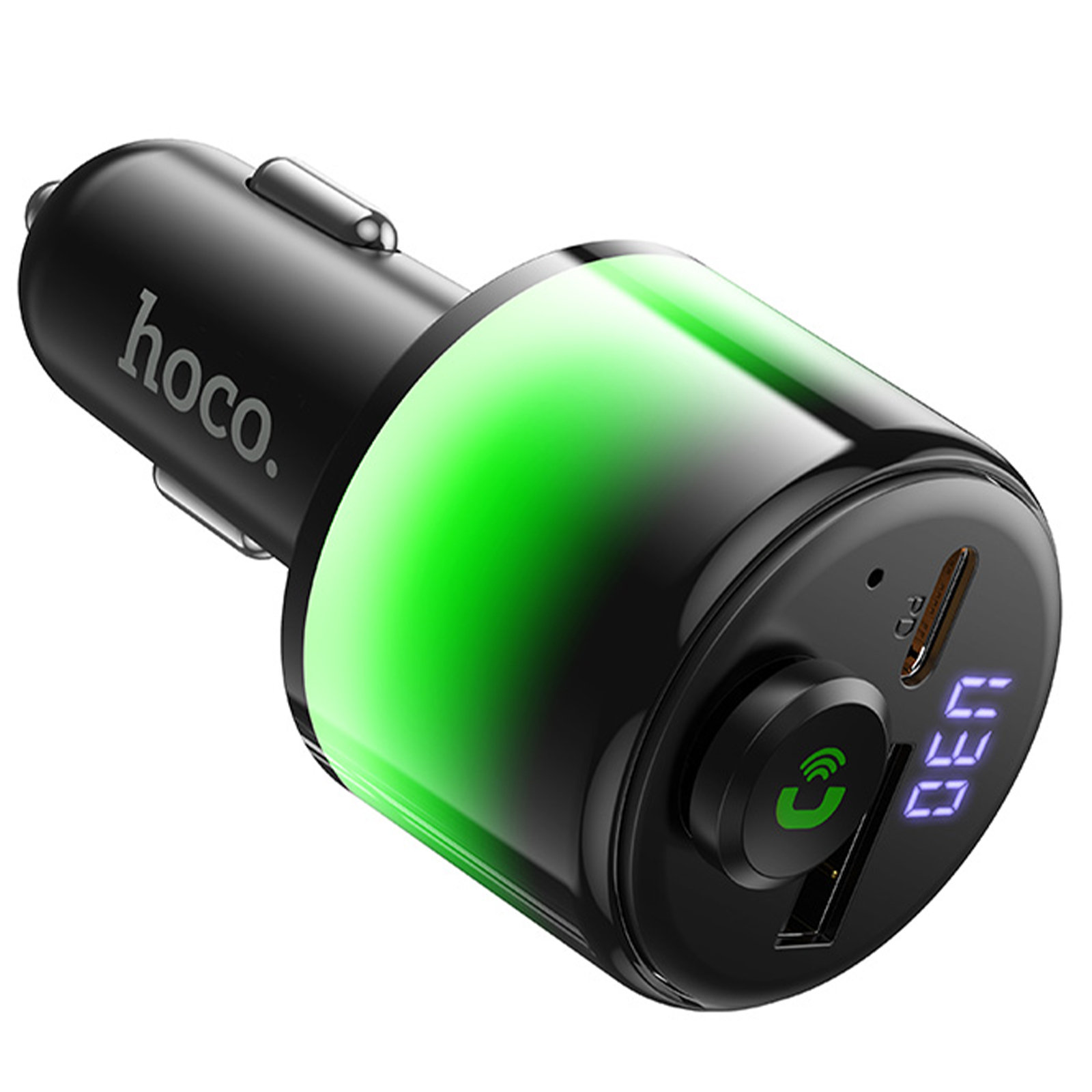 АЗУ FM модулятор Hoco E166 Path PD42W+QC3.0 (1USB-A/1C), Black 5, купить оптом с доставкой