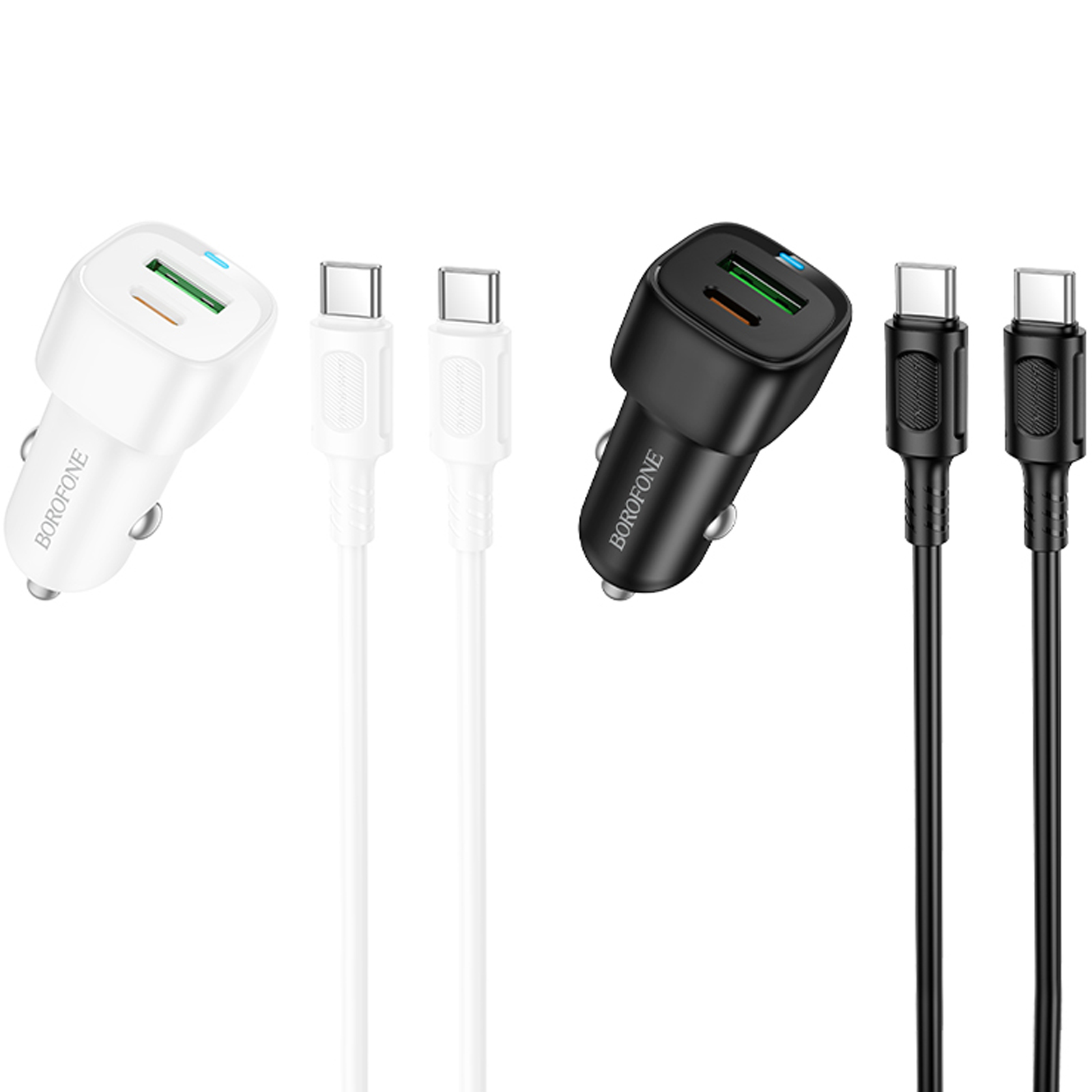 АЗУ Borofone BZ34B Cloud PD20W+QC3.0 total 38W (1USB-A/1C) + кабель Type-C to Type-C, купить оптом с доставкой