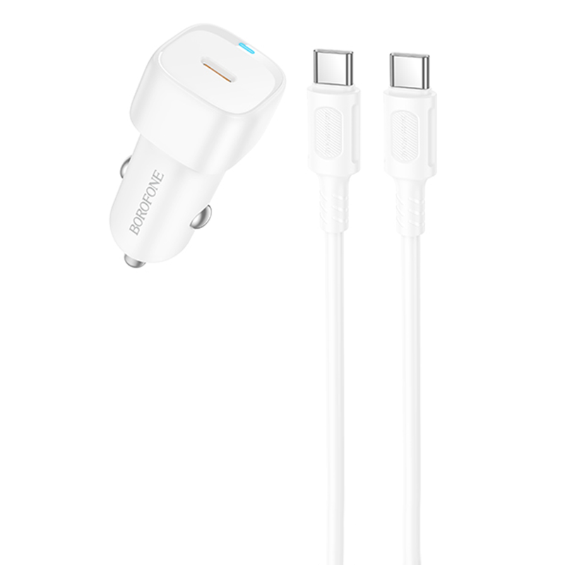 АЗУ Borofone BZ34A Cloud PD20W (1USB-C) + кабель Type-C to Type-C, White, купить оптом с доставкой