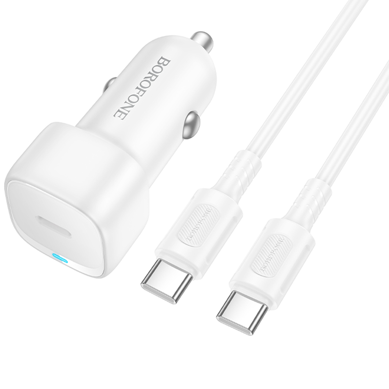 АЗУ Borofone BZ34A Cloud PD20W (1USB-C) + кабель Type-C to Type-C, White 2, купить оптом с доставкой