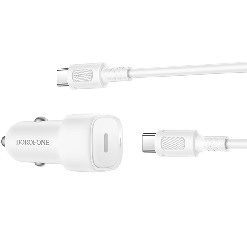 АЗУ Borofone BZ34A Cloud PD20W (1USB-C) + кабель Type-C to Type-C, White 3, купить оптом с доставкой