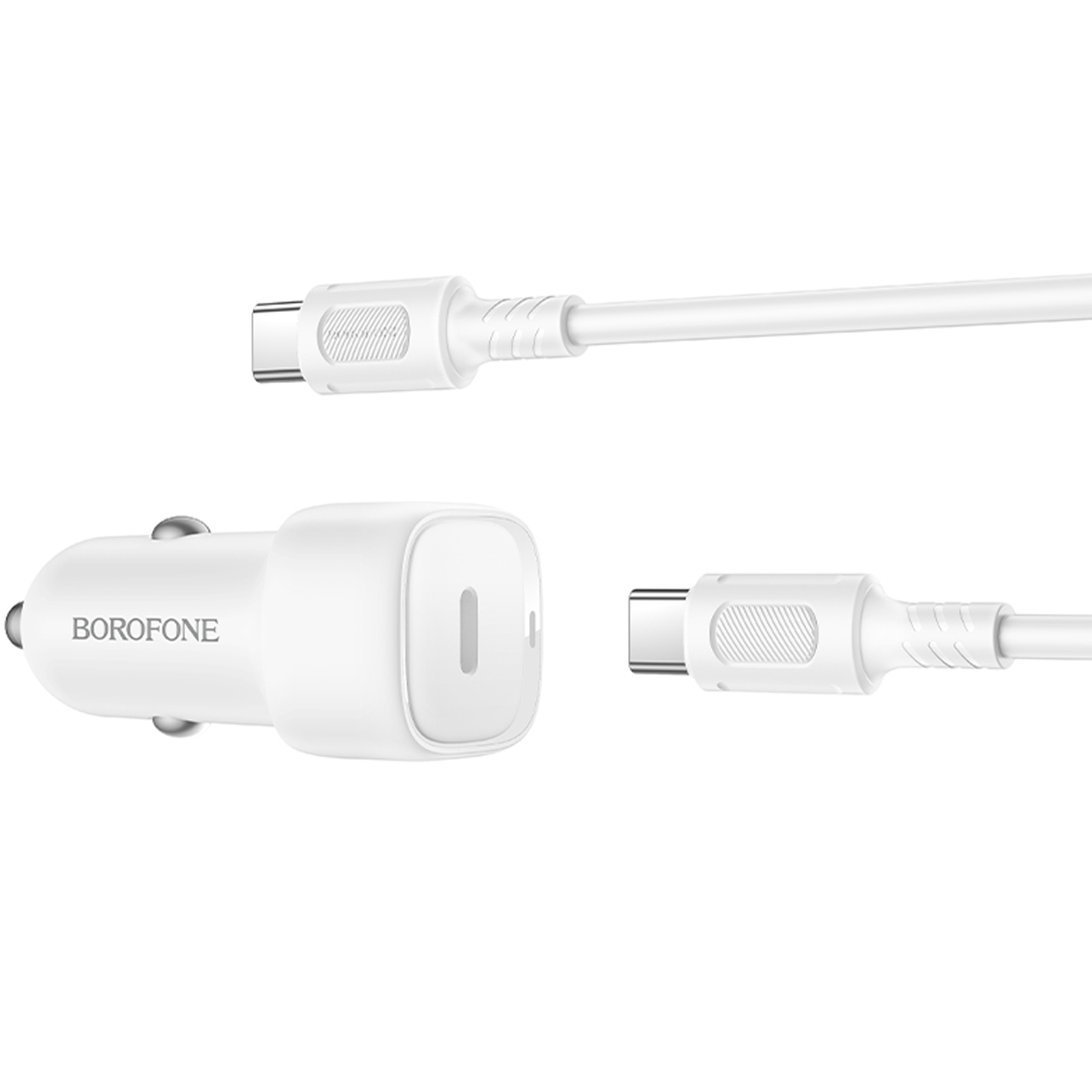 АЗУ Borofone BZ34A Cloud PD20W (1USB-C) + кабель Type-C to Type-C, White 3, купить оптом с доставкой