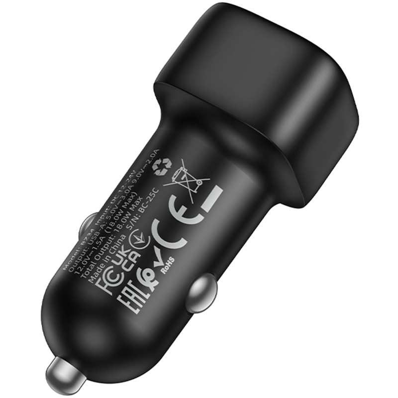 АЗП Borofone BZ34 Cloud QC3.0 18W (1USB-A), Black 4, купити оптом з доставкою
