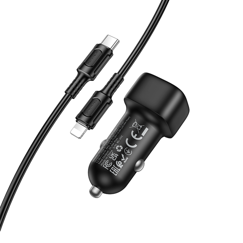 АЗУ Borofone BZ34A Cloud PD20W (1USB-C) + кабель Type-C to Lightning, Black 4, купить оптом с доставкой