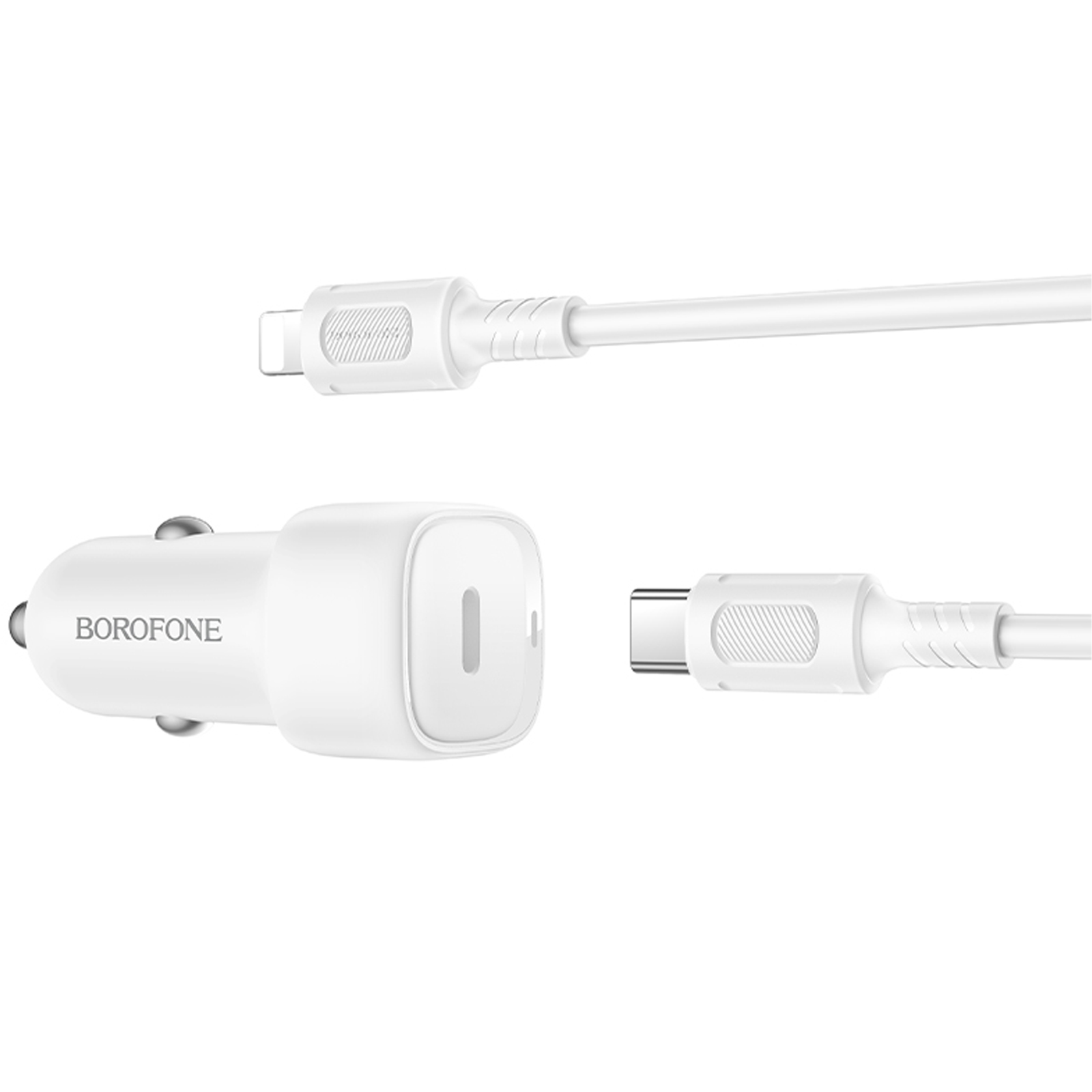 АЗУ Borofone BZ34A Cloud PD20W (1USB-C) + кабель Type-C to Lightning, White 3, купить оптом с доставкой