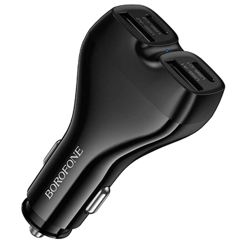 АЗП Borofone BZ35 Leader PD15W+QC3.0 total 30W (2USB-A/2C), Black, купити оптом з доставкою