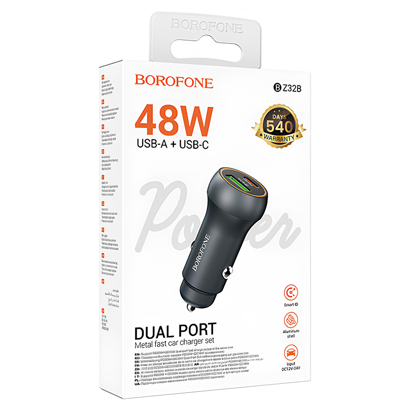 АЗП Borofone BZ32B Fresh PD30W+QC3.0 total 48W (1USB-A/1C) на малюнкі №2