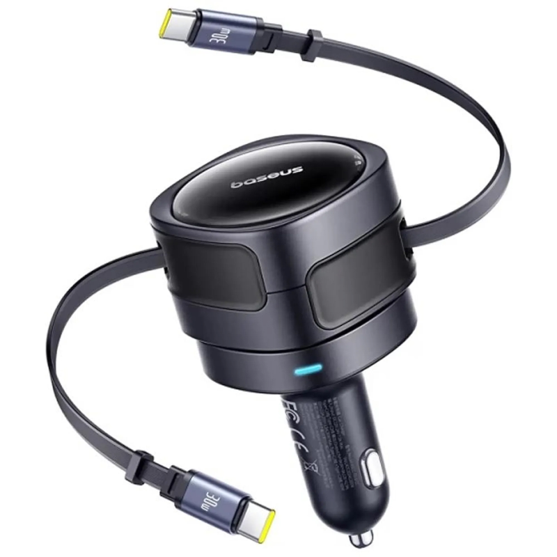 АЗУ Baseus Enjoyment Max PD60W with retractable cables (1USB-A/1C) (C00035507121), купить оптом с доставкой