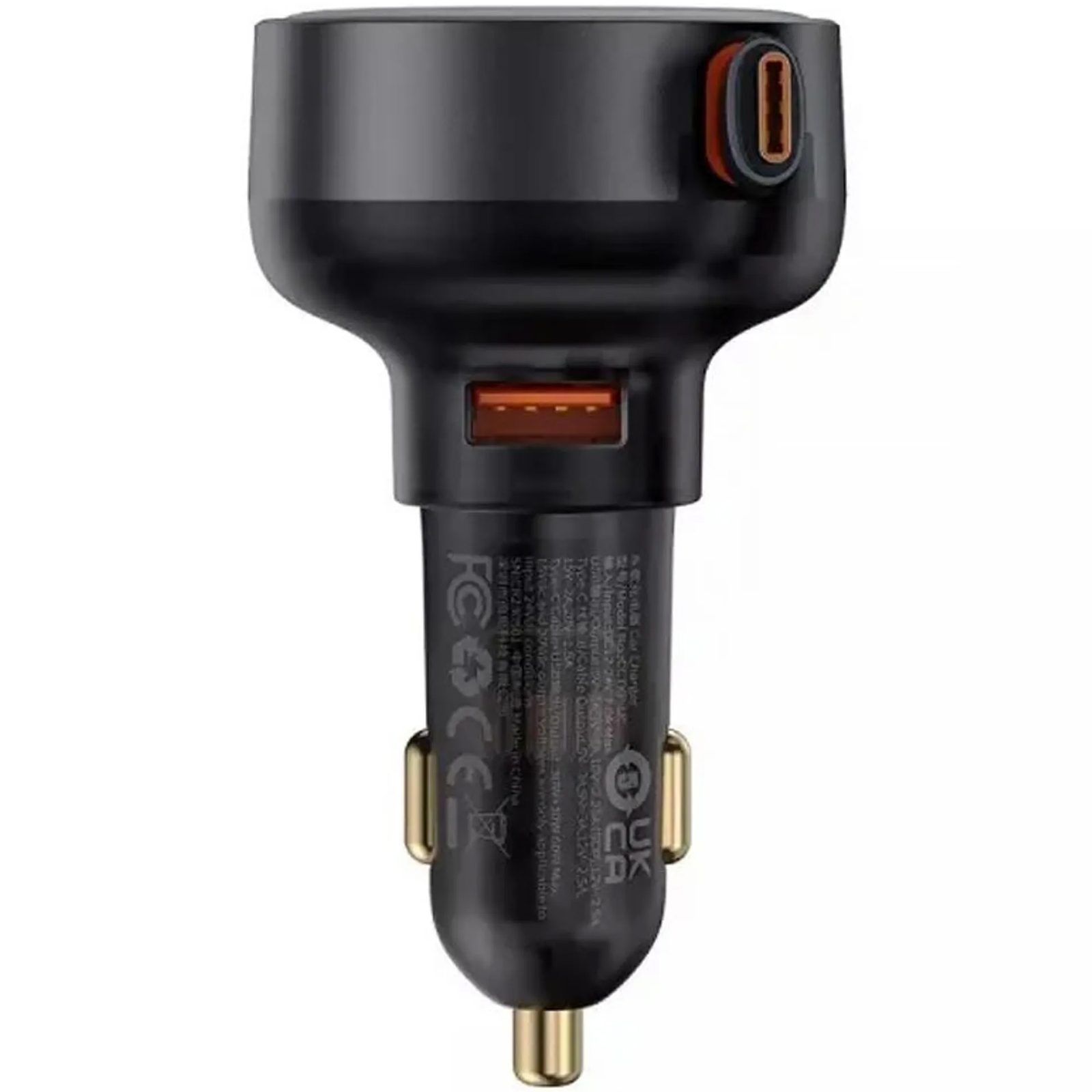 АЗП Baseus Enjoyment Pro PD60W with retractable cables (1USB-A/1C/1L) (C00057802111), Cluster Black 4, купити оптом з доставкою