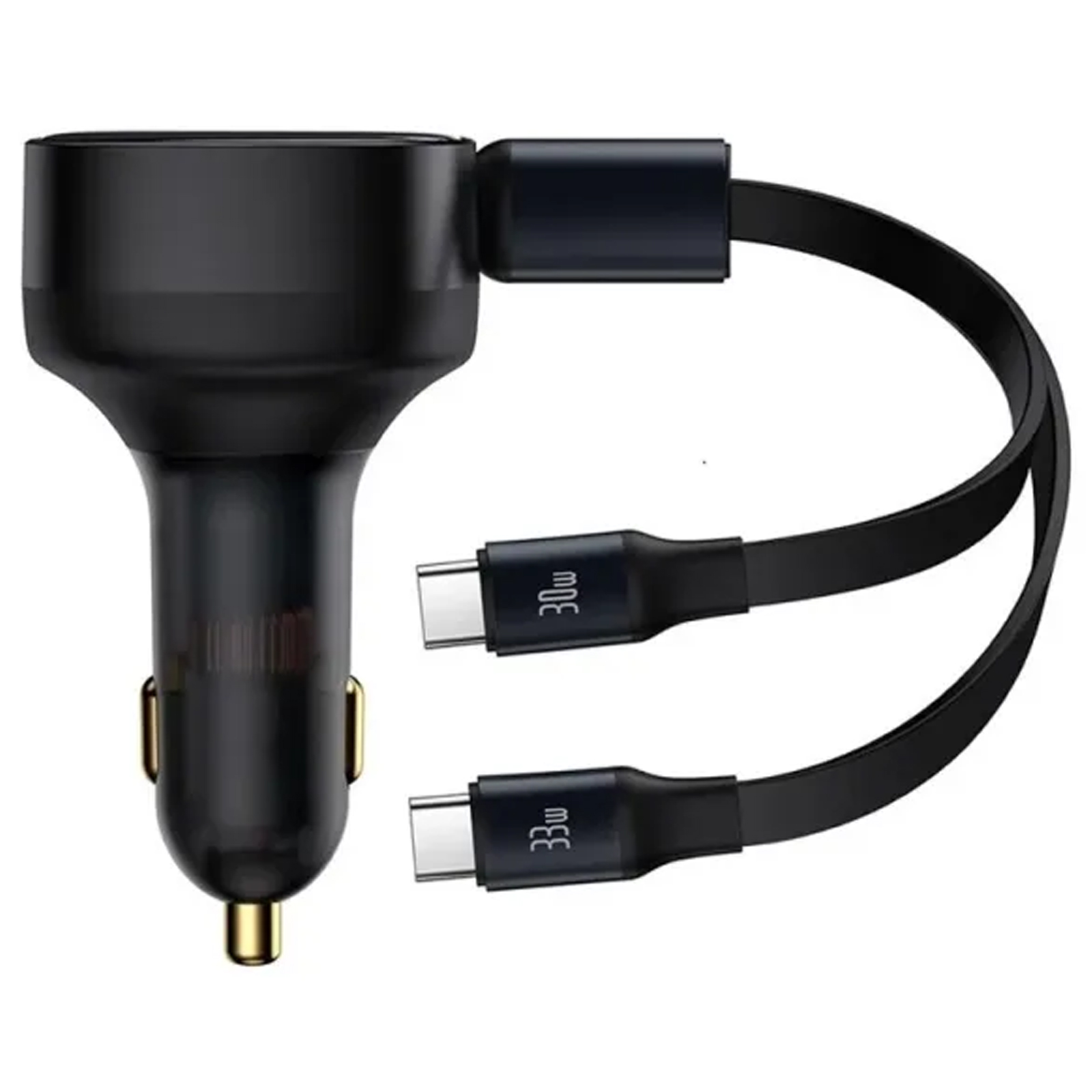 АЗП Baseus Enjoyment PD33W with retractable cables (2USB-C) (C00035500111), купити оптом з доставкою