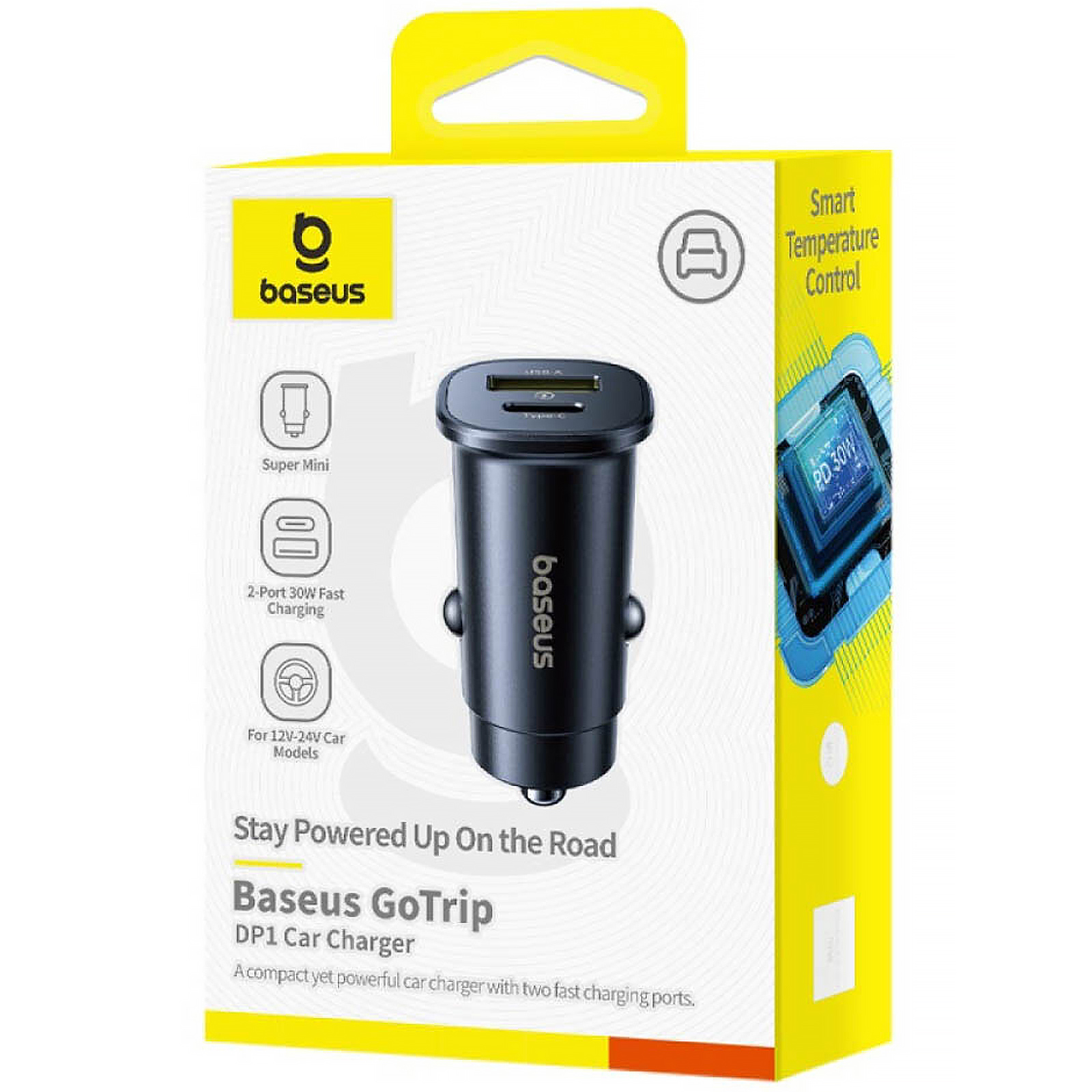АЗП Baseus GoTrip DP1 PD30W (1USB-A/1C) (C00072300123), Cosmic Black 1, купити оптом з доставкою