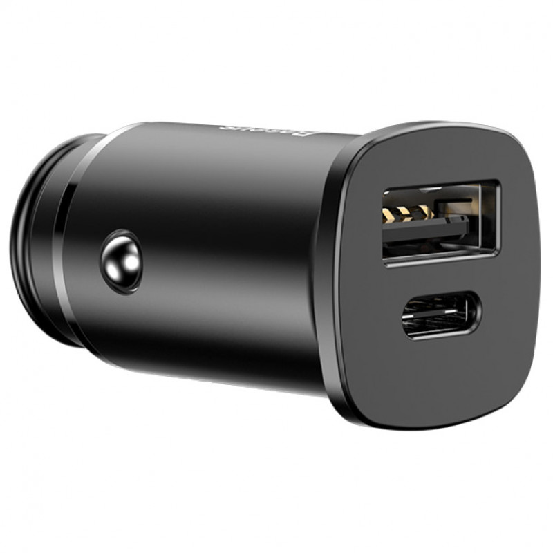 АЗП Baseus Square Metal PD 3.0 QC 4.0+ 30W USB + Type-C (CCALL-AS), Чорний 1, купити оптом з доставкою