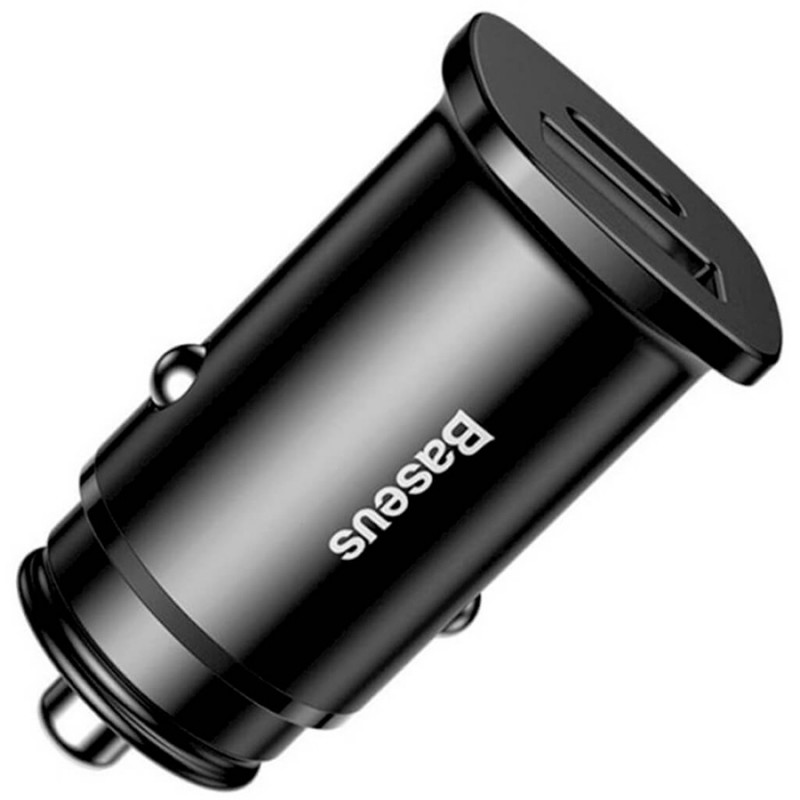 АЗП Baseus Square Metal PD 3.0 QC 4.0+ 30W USB + Type-C (CCALL-AS), Чорний 2, купити оптом з доставкою