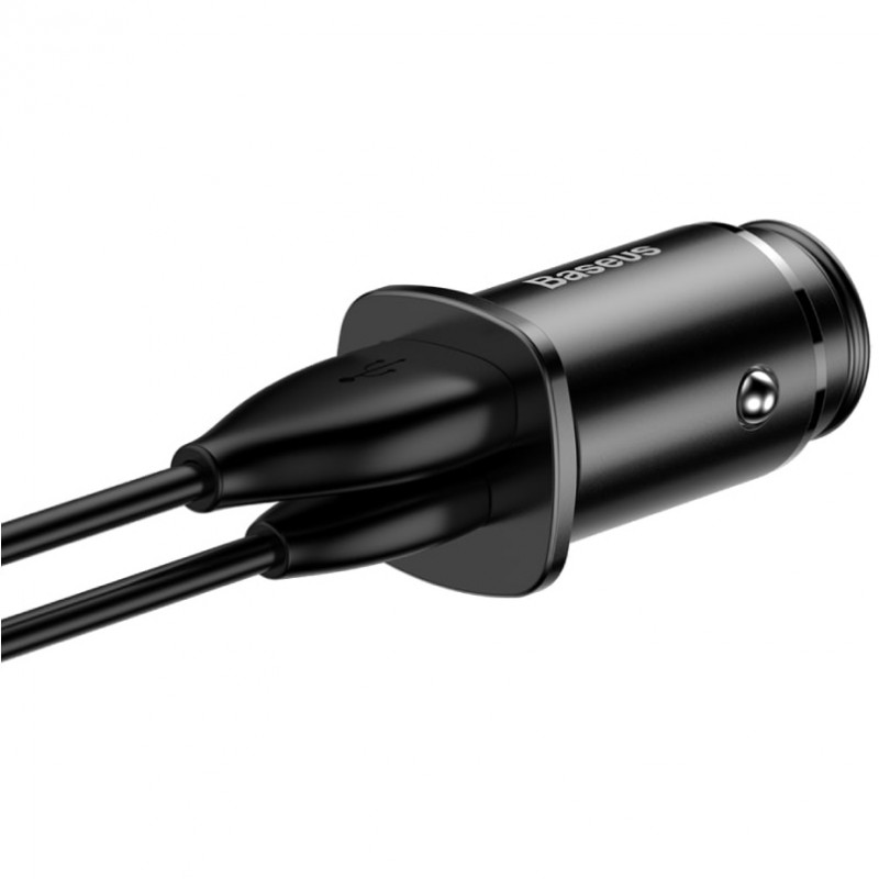 АЗП Baseus Square Metal PD 3.0 QC 4.0+ 30W USB + Type-C (CCALL-AS), Чорний 3, купити оптом з доставкою