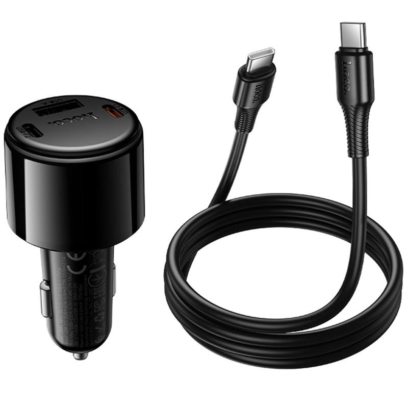 АЗУ Hoco Z69A Vivido PD37W+QC3.0 (1USB-A/2C) + кабель Type-C to Type-C на картинке №3
